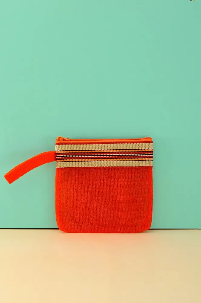 Clutches - Recycled Plastic Mesh Pouch CARROT - BAOBAB