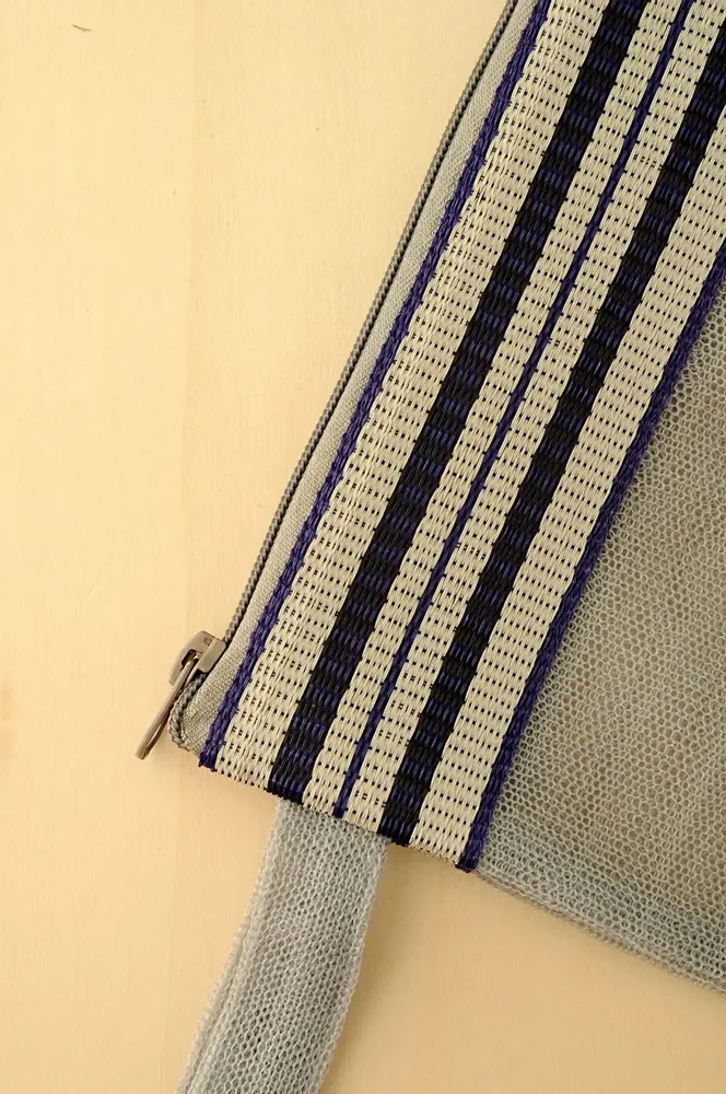 Clutches - Chic Grey Recycled Plastic Mesh Pouch - BAOBAB