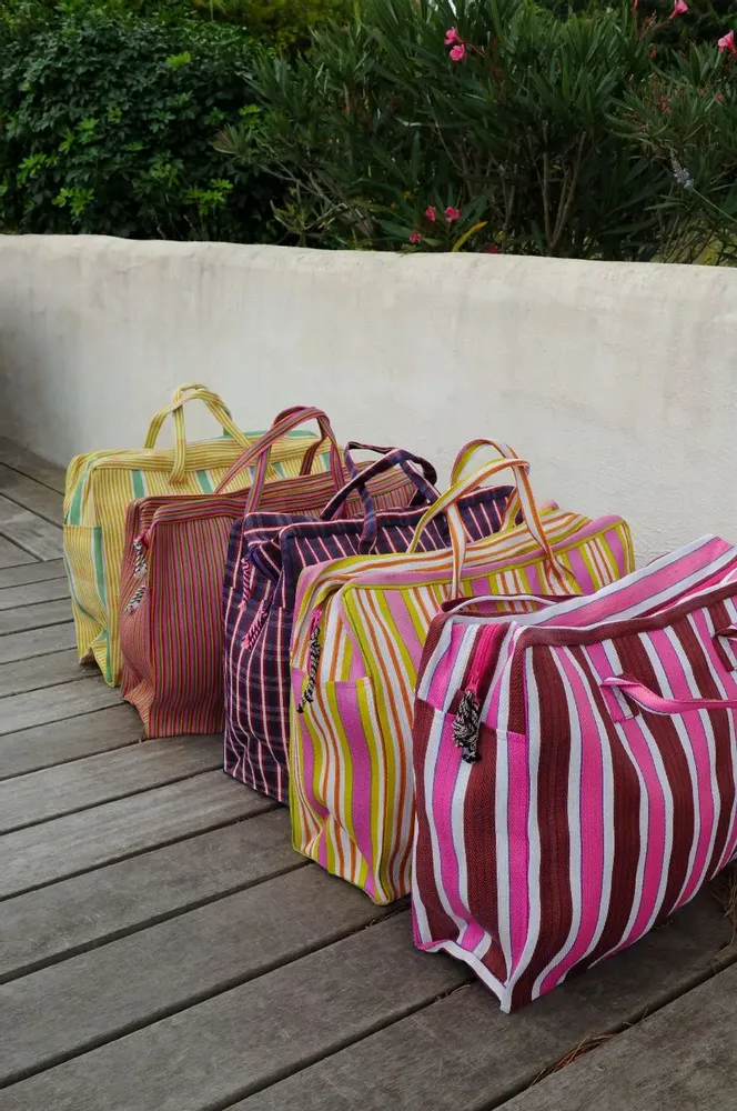 Clutches - Bohemian Travel Suitcase, Recycled Plastic, BLUE - BAOBAB