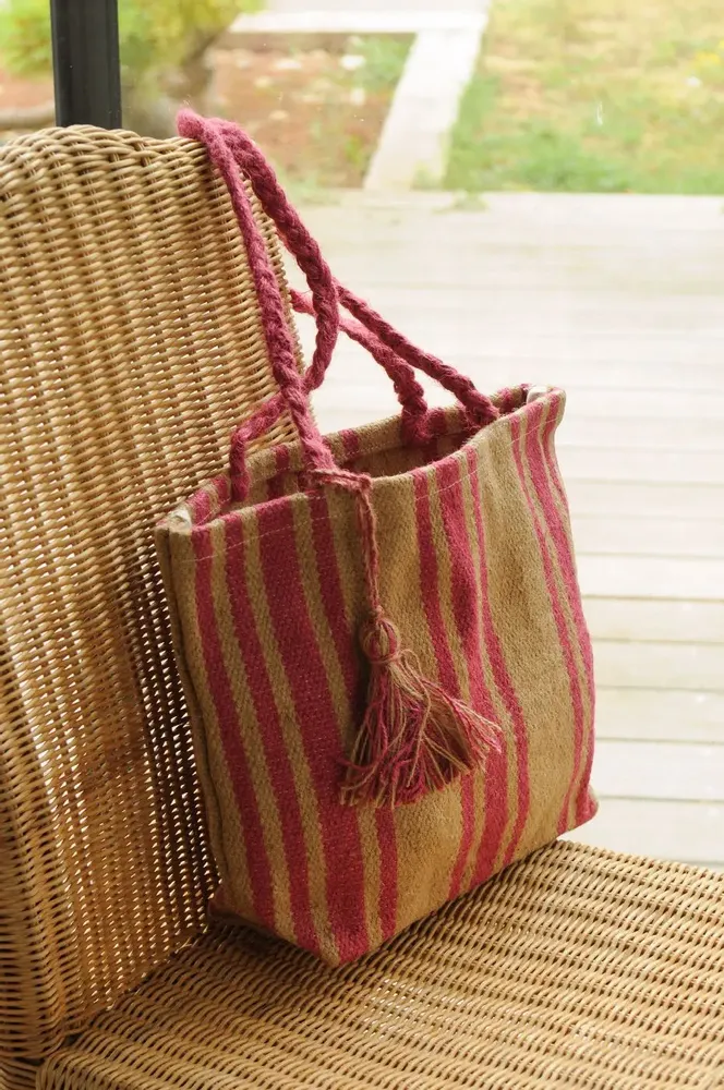 Bags and totes - LYDIA pink jute bag - BAOBAB