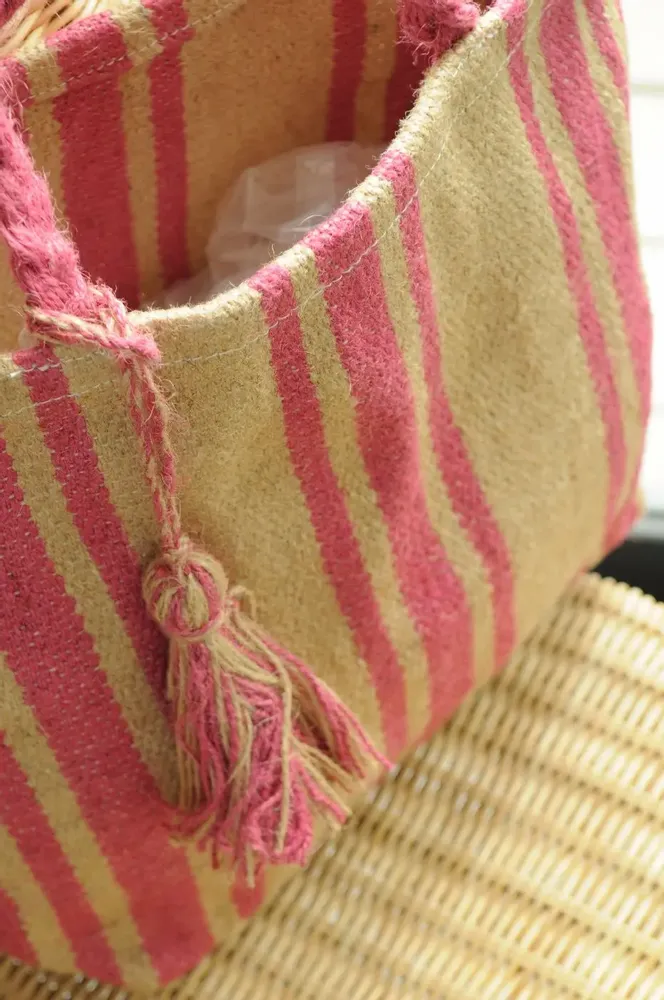 Bags and totes - LYDIA pink jute bag - BAOBAB