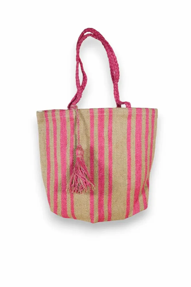 Bags and totes - LYDIA pink jute bag - BAOBAB