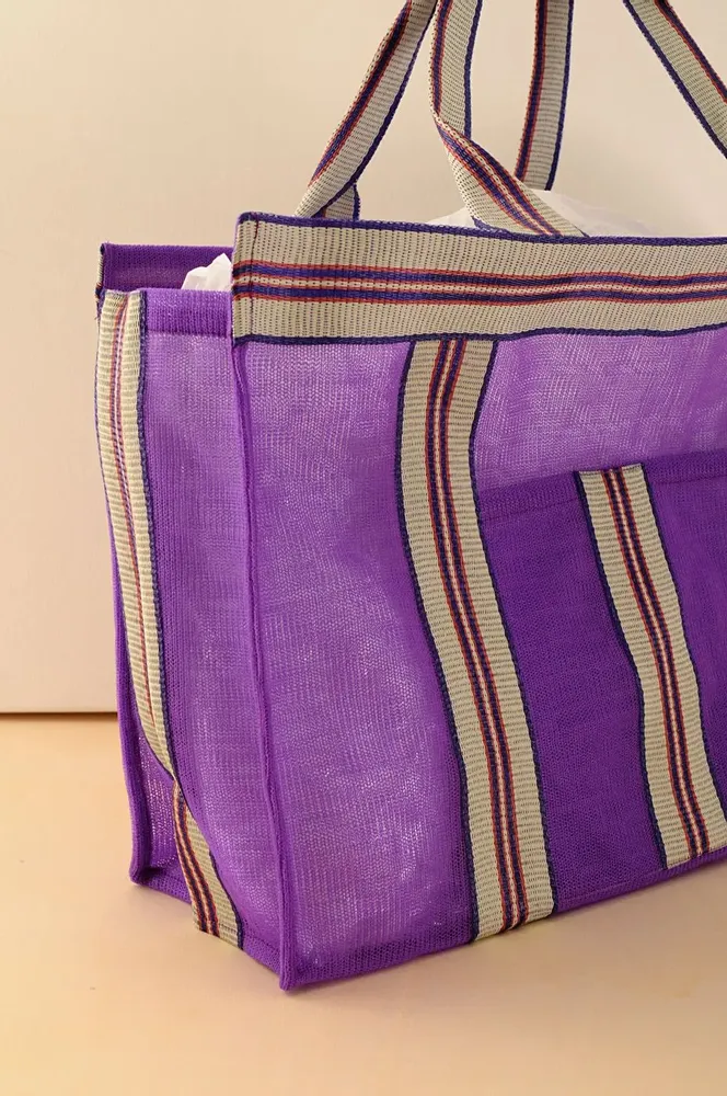 Bags and totes - Purple recycled nylon beach bag - BAOBAB