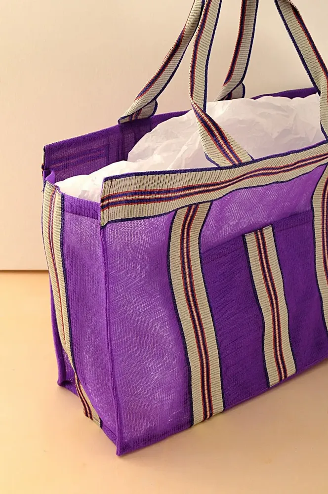 Bags and totes - Purple recycled nylon beach bag - BAOBAB