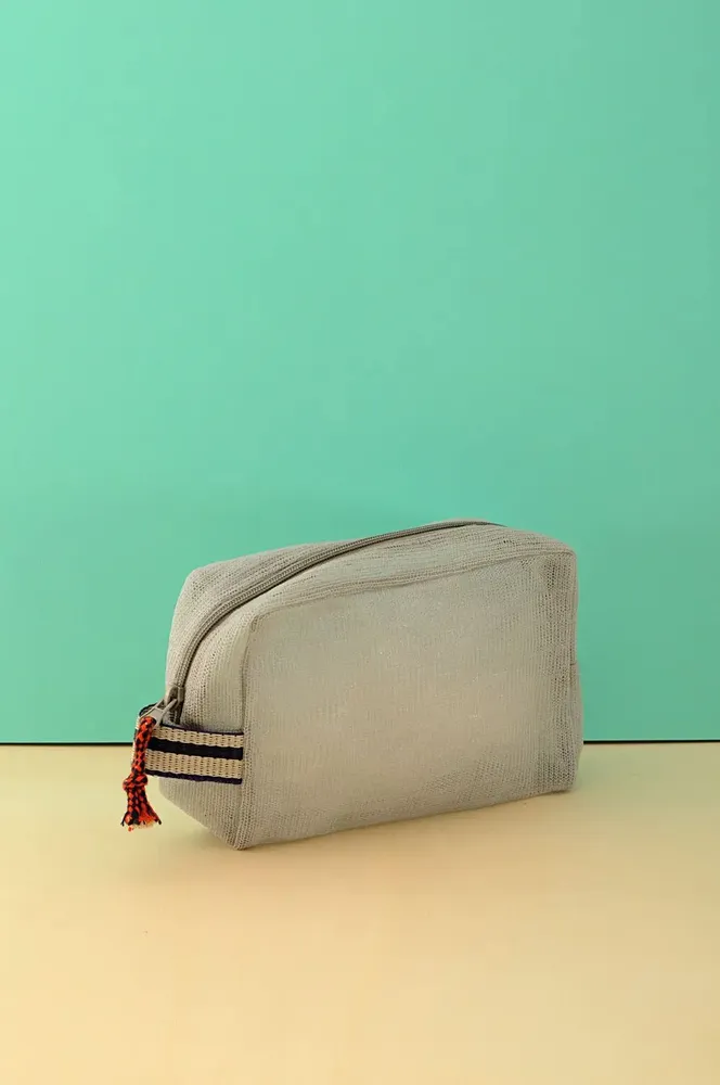 Clutches - Chic Grey Mesh Pouch - BAOBAB