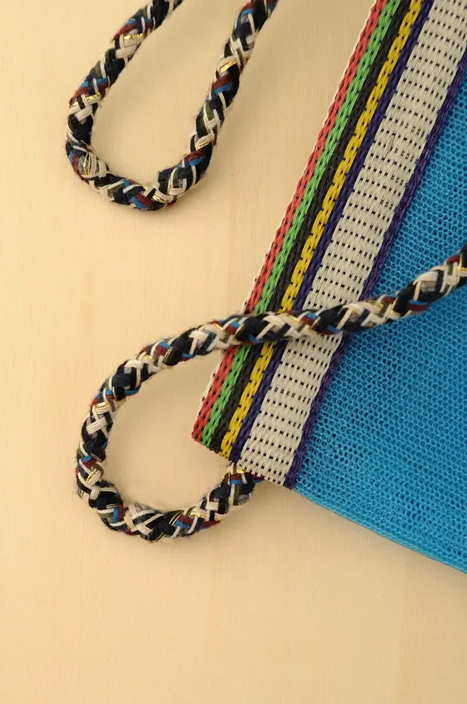Clutches - Blue Recycled Plastic Mesh Crossbody Bag - BAOBAB