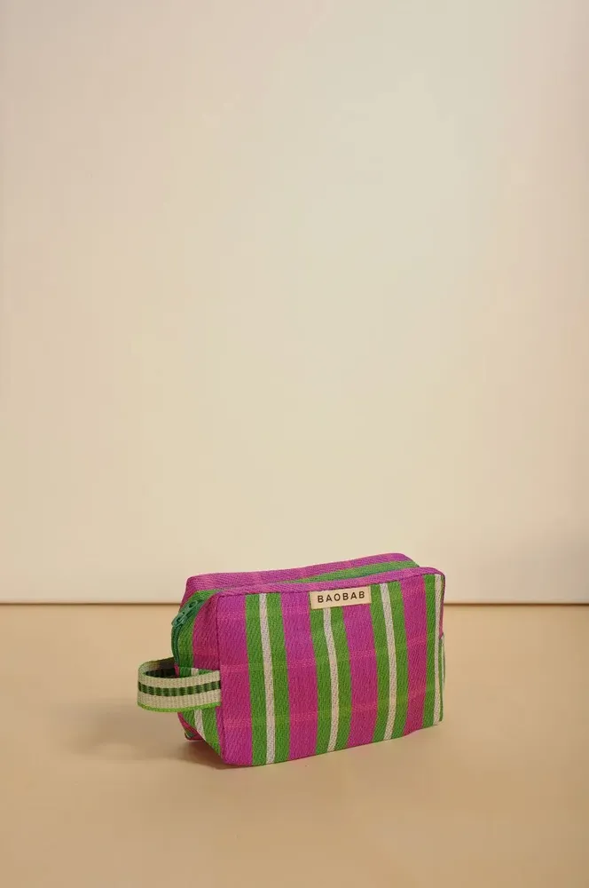 Clutches - Pink striped mesh pouch - BAOBAB