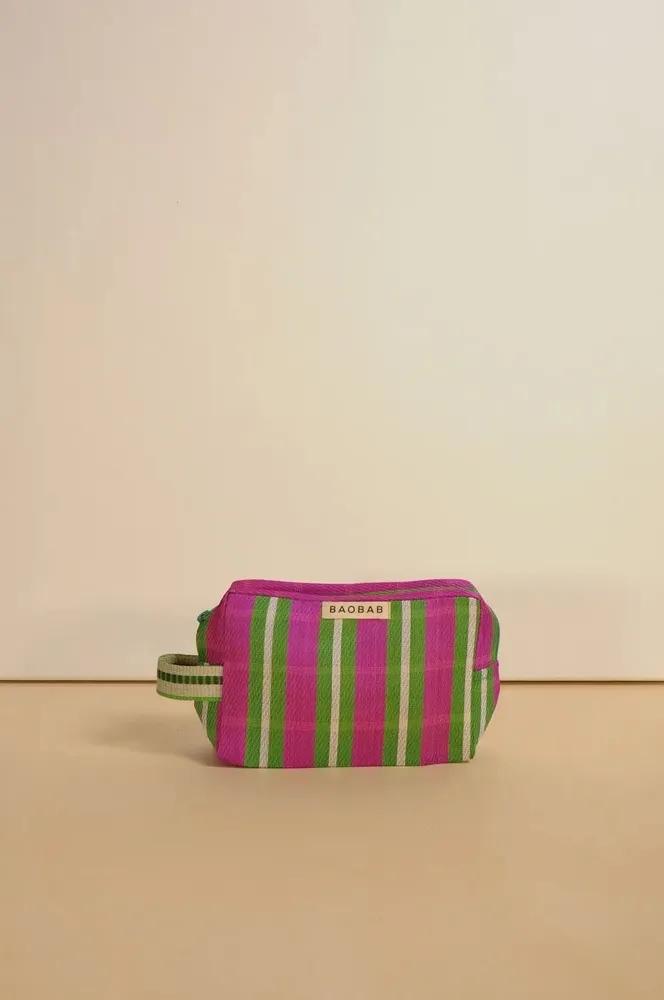 Clutches - Pink striped mesh pouch - BAOBAB