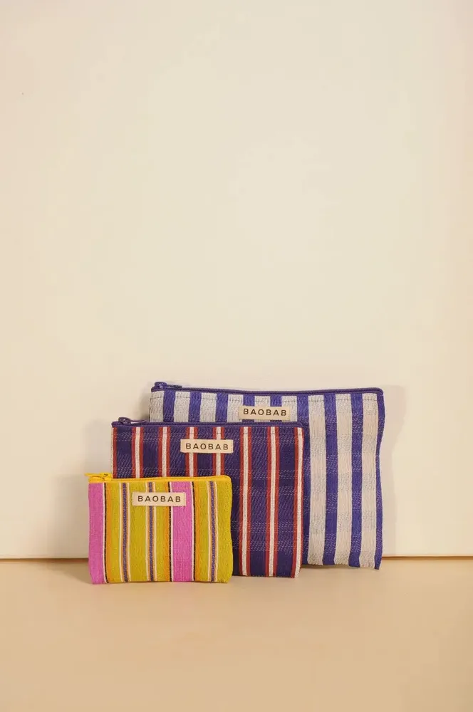 Clutches - Trio of WAOU D nylon pouches - BAOBAB