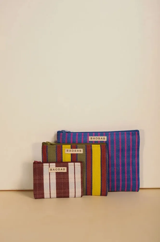 Clutches - Trio of WAOU F nylon pouches - BAOBAB