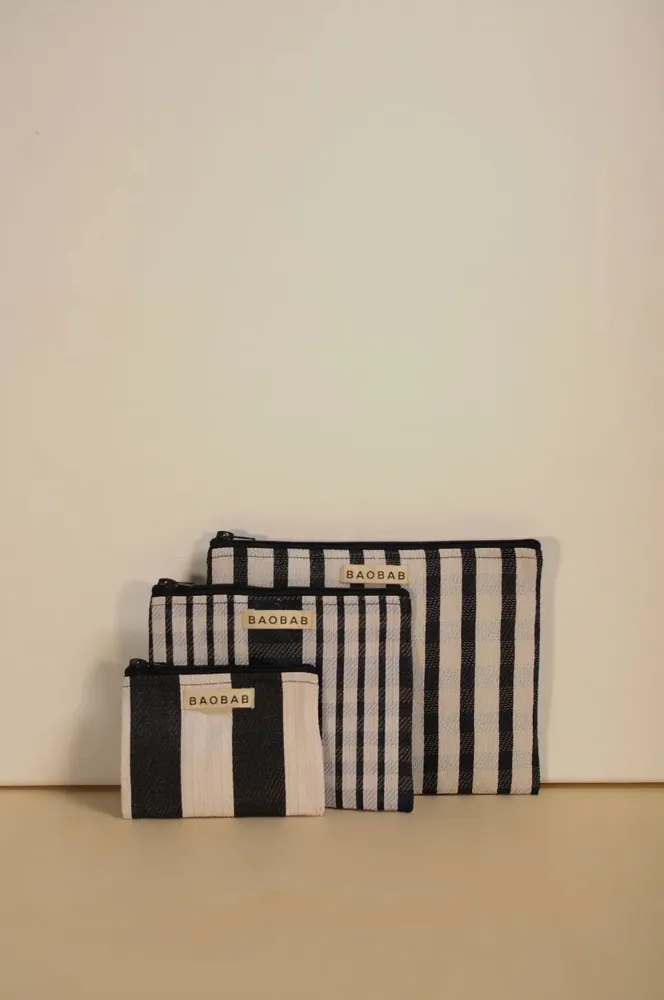 Clutches - Trio of WAOU E nylon pouches - BAOBAB