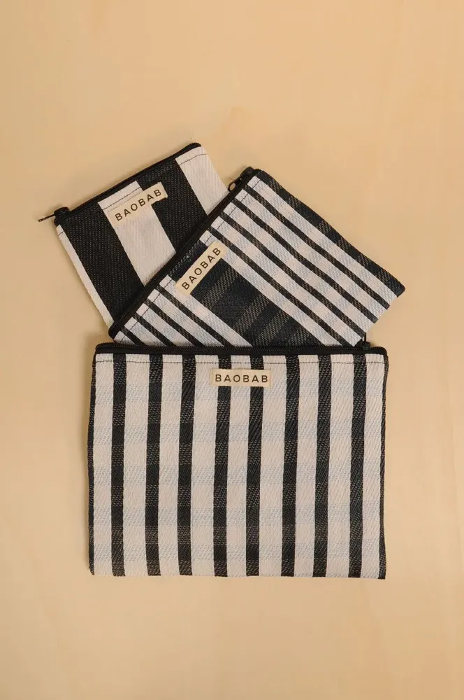 Clutches - Trio of WAOU E nylon pouches - BAOBAB