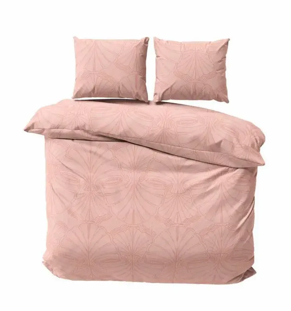 Bed linens - Double bed linen set, 100% Cotton Sateen, Pink Sand - DILIOS