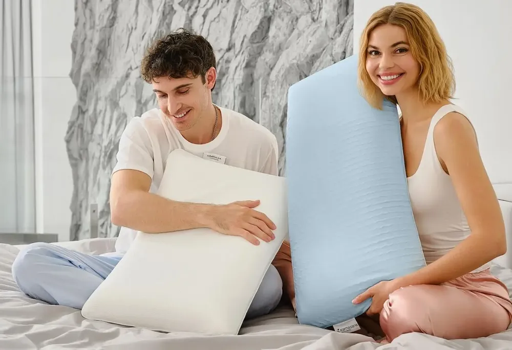 Literie pour hôtels - Coussin viscoélastique Arctic à effet rafraîchissant 40x80 blanc - KAMASANA