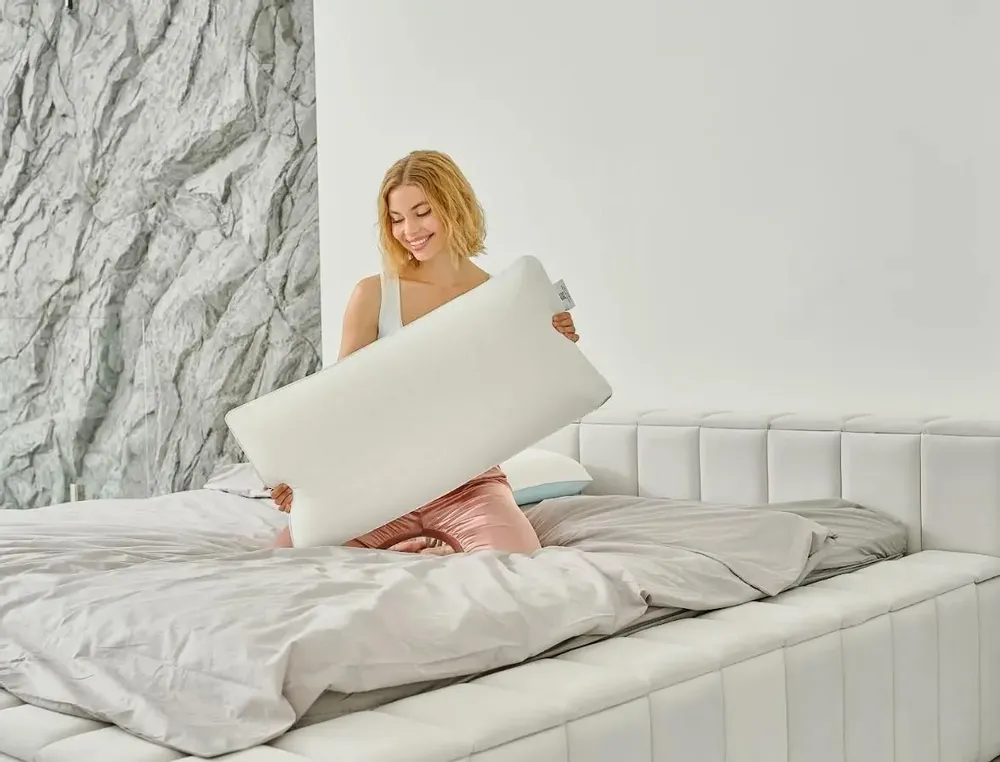 Literie pour hôtels - Coussin viscoélastique Arctic à effet rafraîchissant 40x80 blanc - KAMASANA