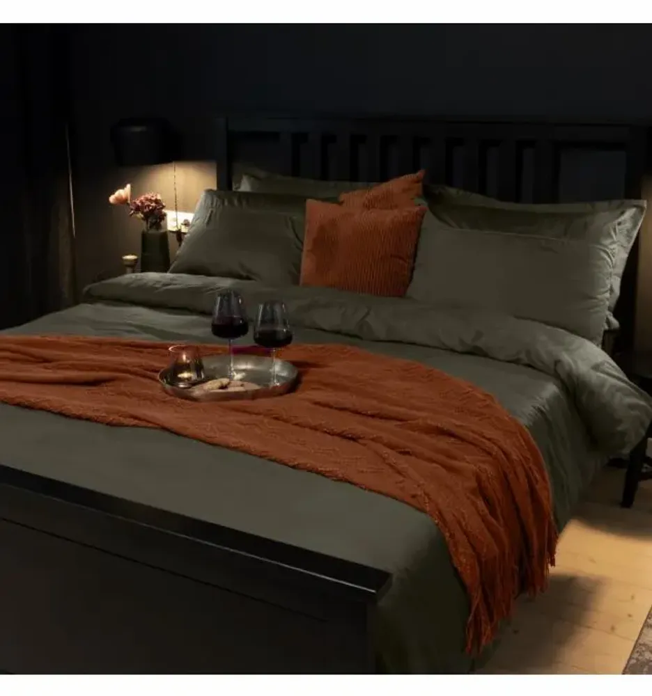 Bed linens - Double bed linen set, 100% Cotton Sateen, Hunter - DILIOS