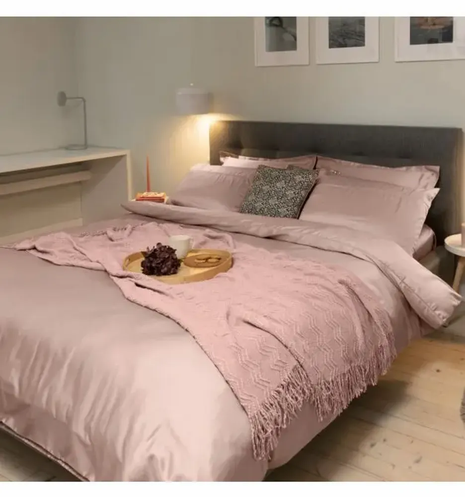 Bed linens - Double bed linen set, 100% Cotton Sateen, Rose - DILIOS