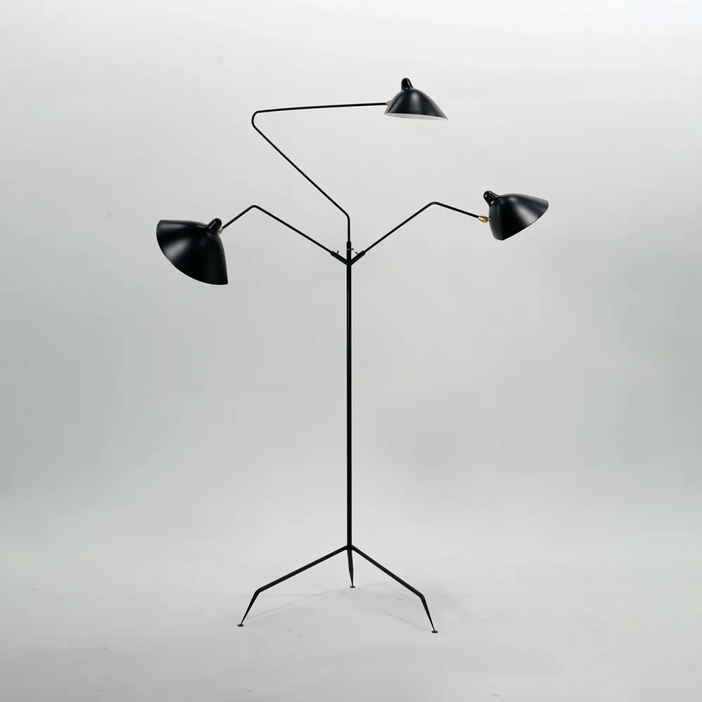 Floor lamps - 3 SWIVEL ARM FLOOR LAMP - EDITIONS SERGE MOUILLE