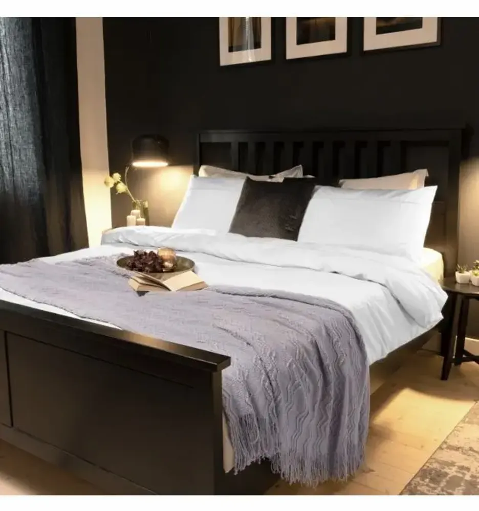 Linge de lit - Parure de lit simple, 100 % satin de coton, argenté - DILIOS