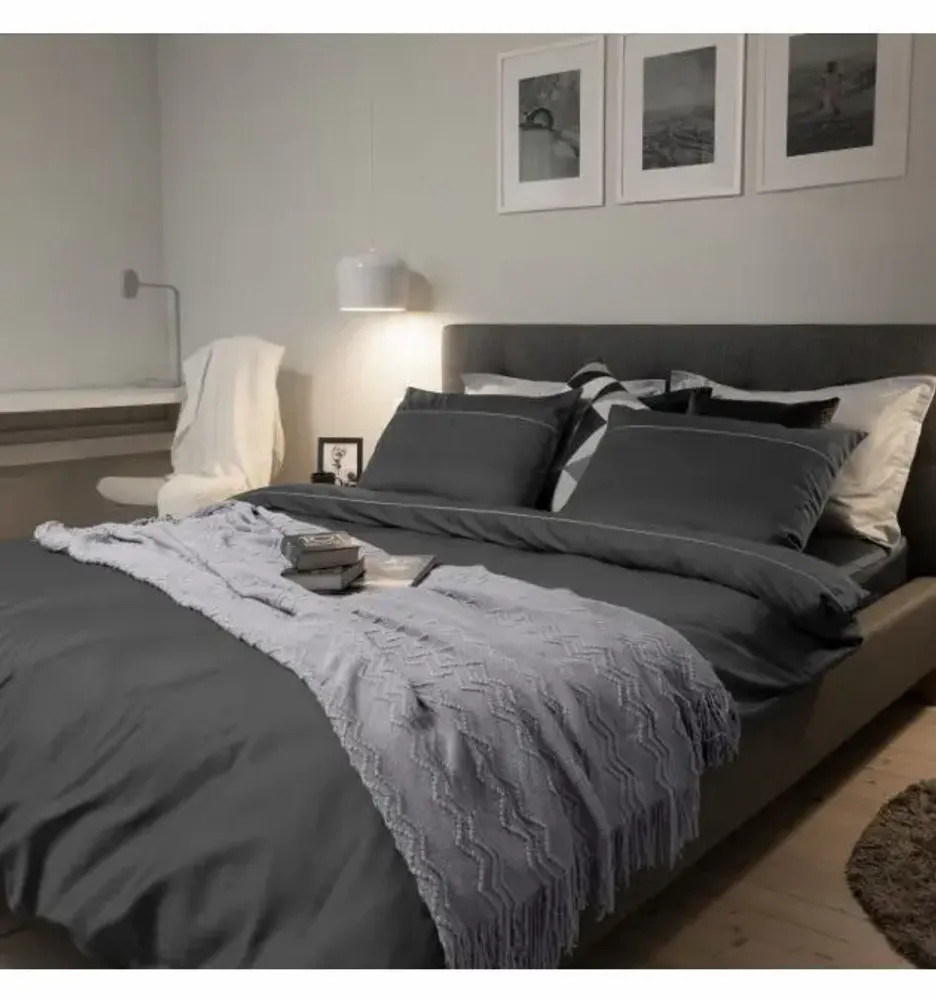 Bed linens - Single bed linen set, 100% Cotton Sateen, Smoky - DILIOS