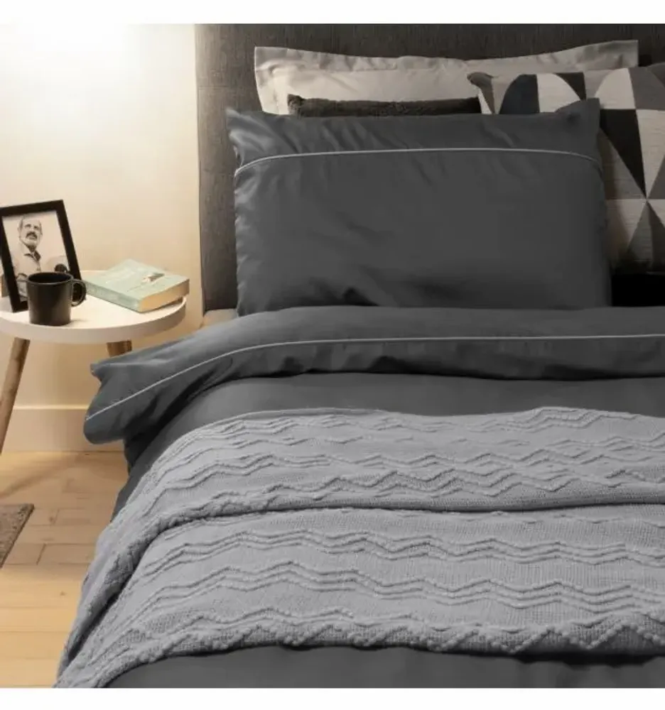 Bed linens - Double bed linen set, 100% Cotton Sateen, Smoky - DILIOS