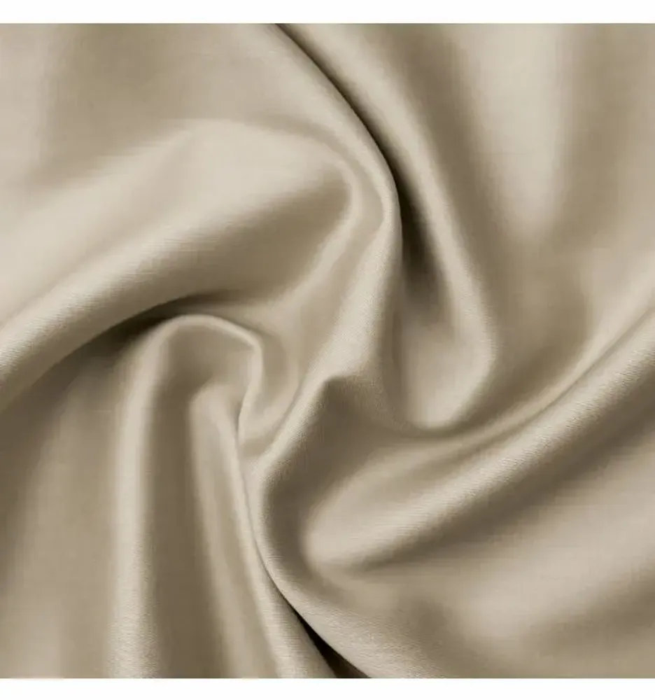 Linge de lit - Parure de lit double, 100 % satin de coton, taupe - DILIOS