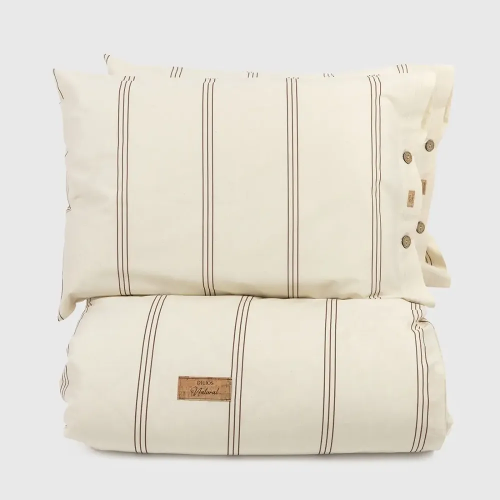 Linge de lit - Parure de lit double, Natural Lines, 100 % coton brut - DILIOS