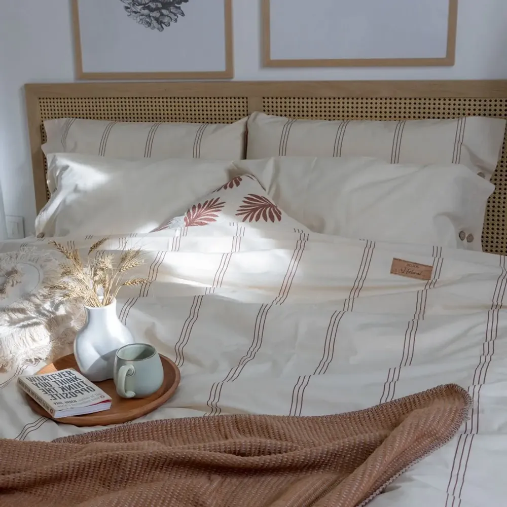 Linge de lit - Parure de lit double, Natural Lines, 100 % coton brut - DILIOS