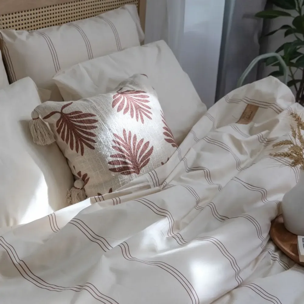 Bed linens - Single bed linen set,  Natural Lines,100% raw cotton - DILIOS