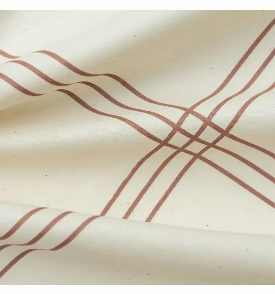 Linge de lit - Parure de lit simple, carrés naturels, 100 % coton brut - DILIOS