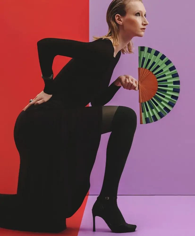 Apparel - Hand Fan NORIA - 23cm - Green and Blue - A FAN OF