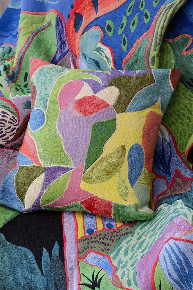 Fabric cushions - CUSHION " MARIE-LAURE'S GARDEN” IN COLLABORATION WITH FLORENT GROC - JULES PANSU