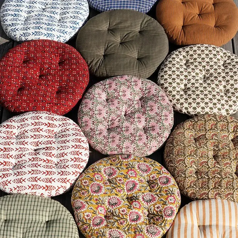 Garden textiles - Round cotton chair pad - MADAM STOLTZ
