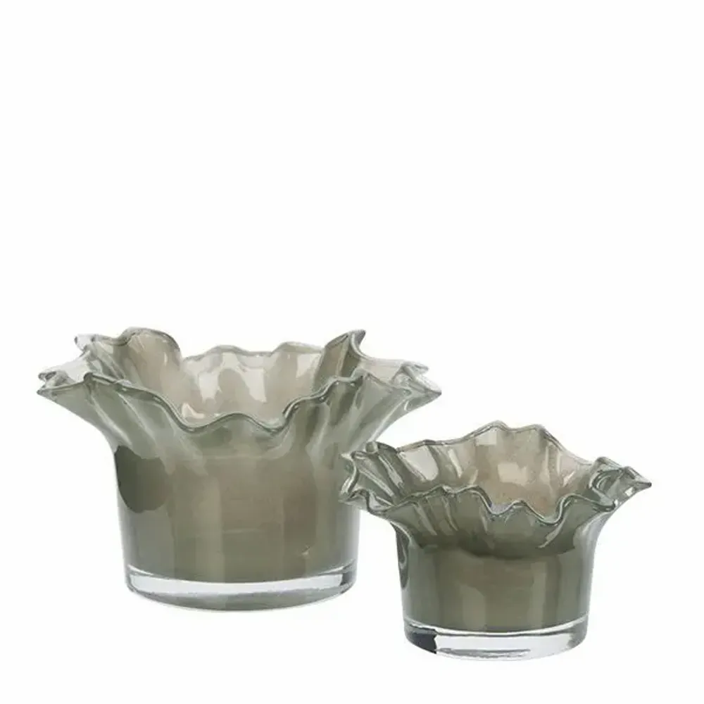 Candlesticks and candle holders - Glass Votive, Dusty Yellow - MADAM STOLTZ