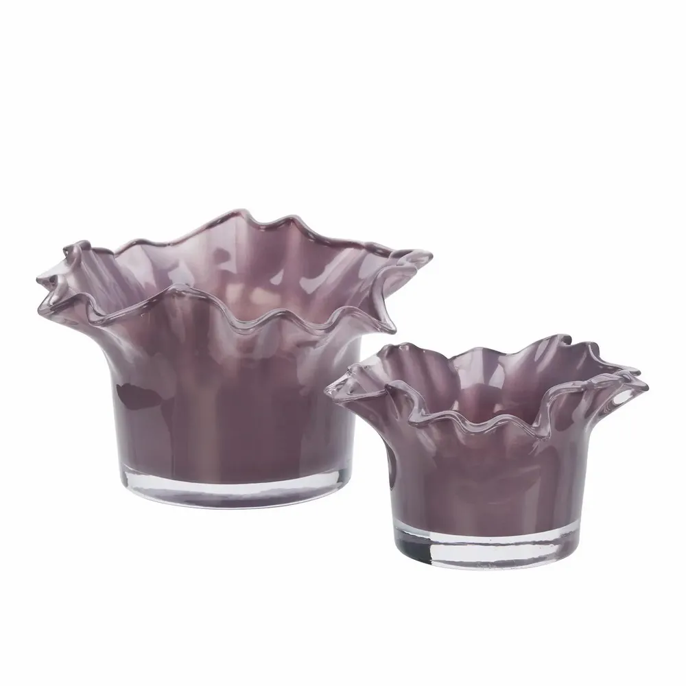 Candlesticks and candle holders - Glass Votive, Dusty Yellow - MADAM STOLTZ