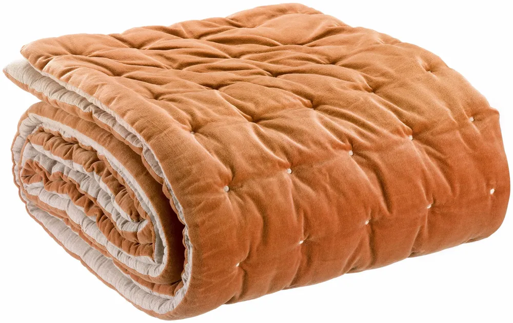 Linge de lit - Chemin de lit uni Elise Rouille 90 x 240 - MAISON VIVARAISE - SDE VIVARAISE WINKLER