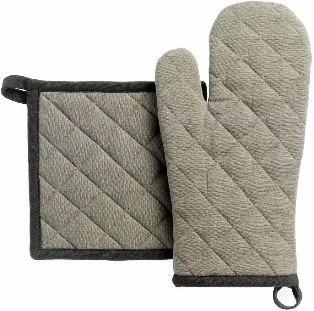 Potholders - Recycled kitchen glove and potholder set Grace Ombre 15 X 32 - MAISON VIVARAISE - SDE VIVARAISE WINKLER
