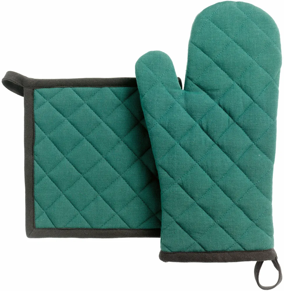 Maniques - Lot gant de cuisine/manique recyclé Grace Paon 15 x 32 - MAISON VIVARAISE - SDE VIVARAISE WINKLER