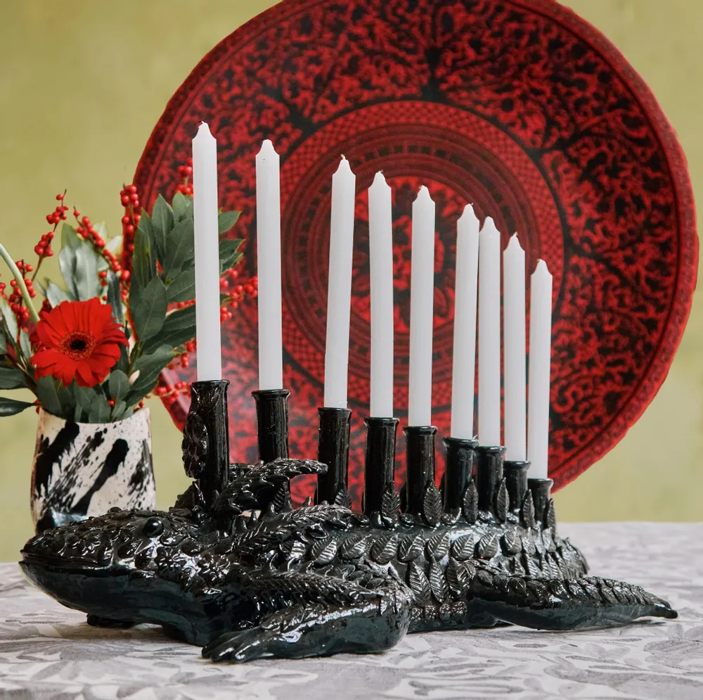 Décorations pour tables de Noël - Bougeoir mexicain Ajolote - HUAKAL