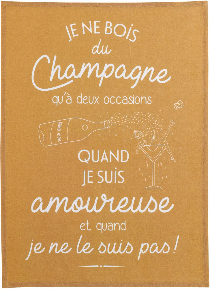 Dish towels - Amoureuse Tea Towel Ocre 50 X 70 - MAISON VIVARAISE - SDE VIVARAISE WINKLER
