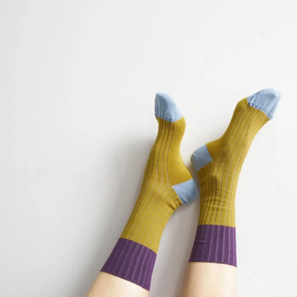 Chaussettes - Chaussettes Yvette Savora Jaune 36/38 - LA CERISE SUR LE GATEAU