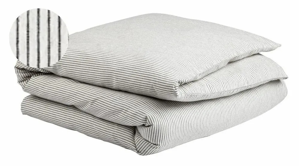 Linge de lit - Housse de couette Léonie Caviar 200 x 140 - LA CERISE SUR LE GATEAU