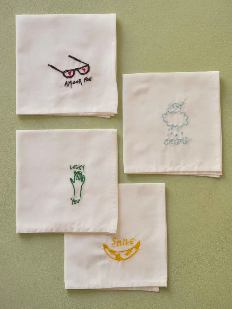 Pochettes - Mouchoir Hankie Crying Blanc 25 x 25 - LA CERISE SUR LE GATEAU