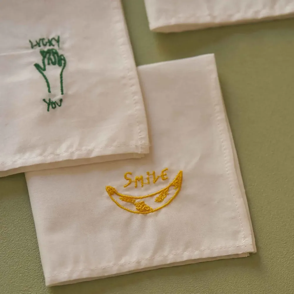 Clutches - Hankie Smile Handkerchief Jaune 25 X 25 - LA CERISE SUR LE GATEAU