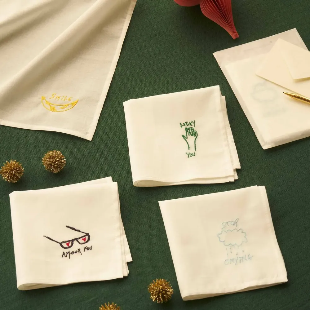 Clutches - Hankie Smile Handkerchief Jaune 25 X 25 - LA CERISE SUR LE GATEAU