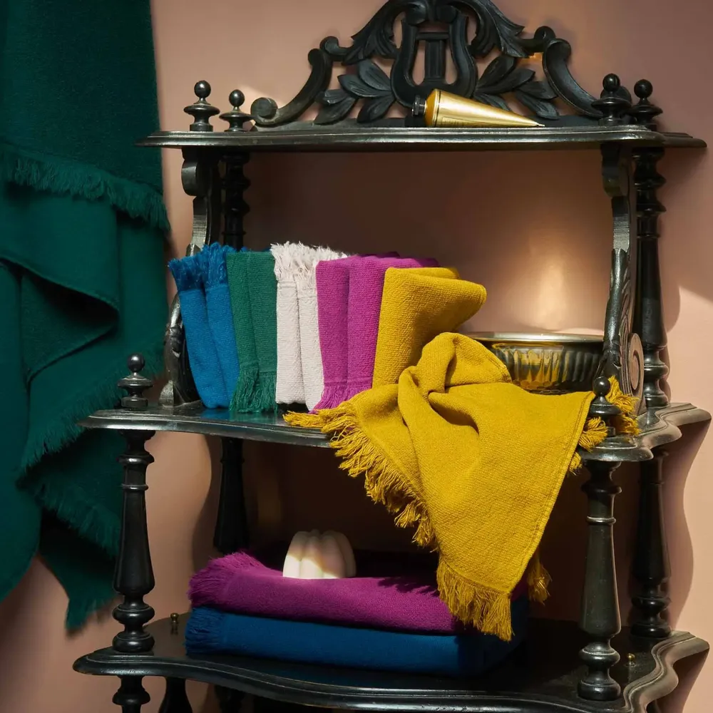 Bath towels - Set of 2 guest towels Luna Orage 50 X 30 - LA CERISE SUR LE GATEAU