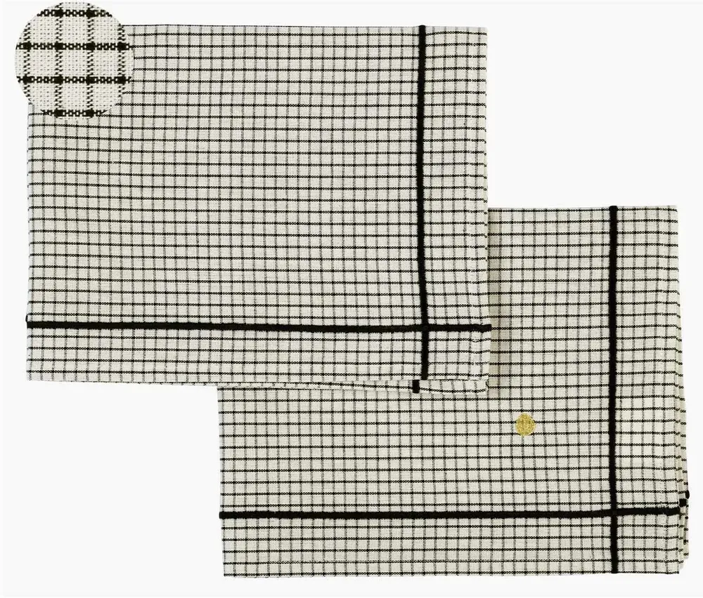 Table cloths - Set of 2 Gustave placemats Gustave Caviar 40 X 50 - LA CERISE SUR LE GATEAU