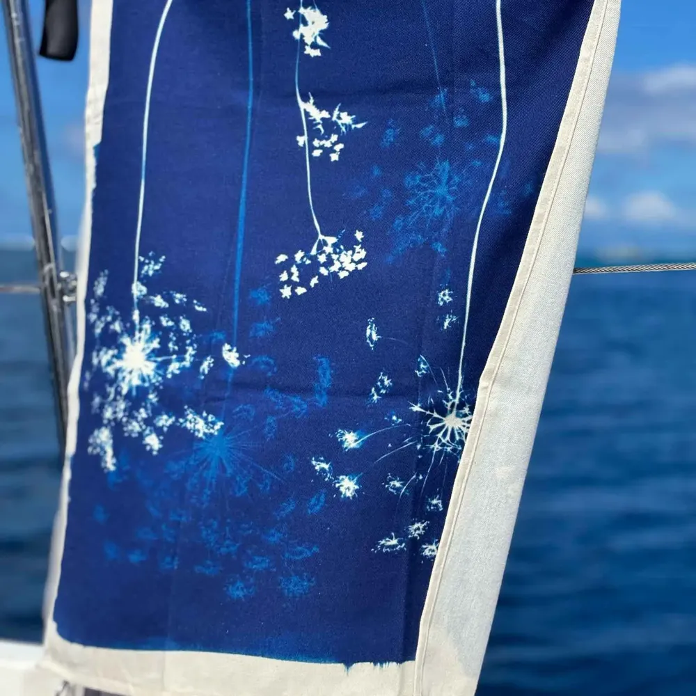 Dish towels - Tea Towel Fleurs de carotte Bleu 70 X 50 - LA CERISE SUR LE GATEAU