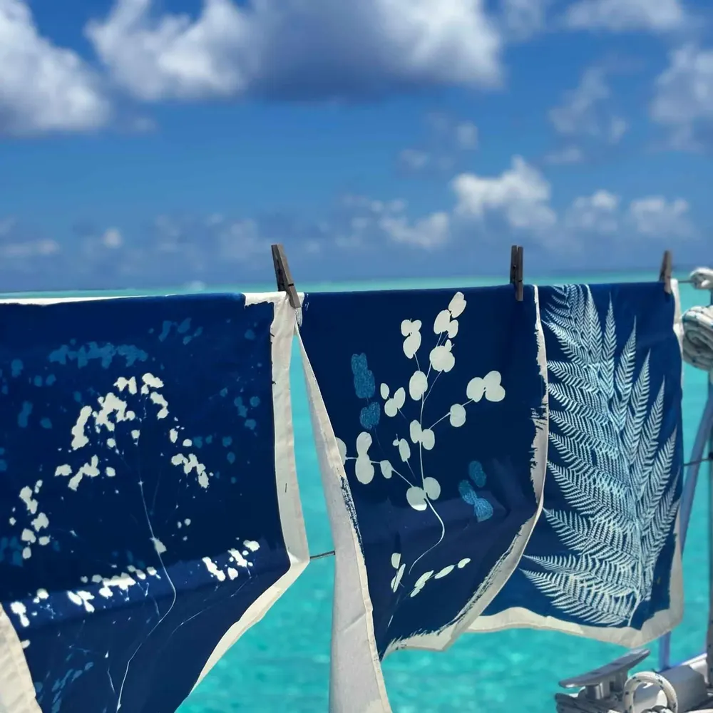 Dish towels - Tea Towel Fleurs de carotte Bleu 70 X 50 - LA CERISE SUR LE GATEAU