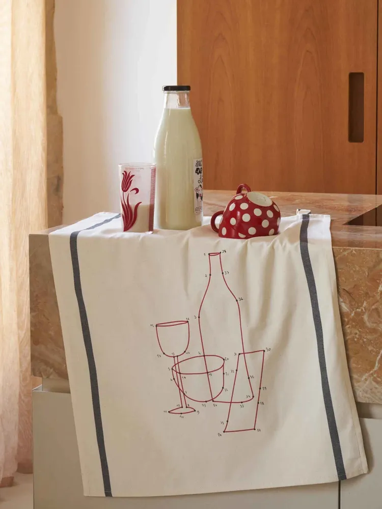 Dish towels - Phil Drink Tea Towel Écru 70 X 50 - LA CERISE SUR LE GATEAU